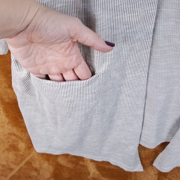 DONNI Womens Top One Size Tan Open Cardigan Lightweight Ribbed ANTHROPOLOGIE - Picture 3 of 8